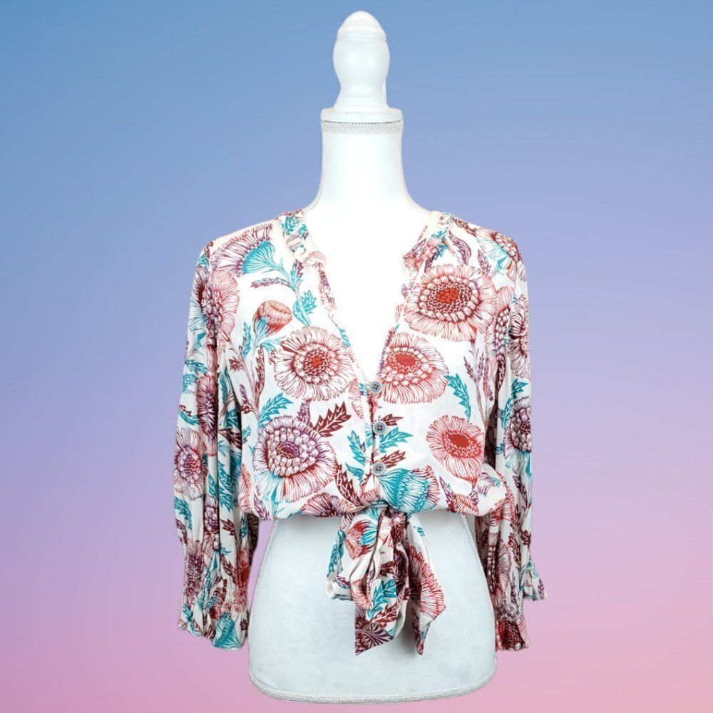 Anthropologie Tugboat Saraya Floral Blouse - Picture 3 of 15